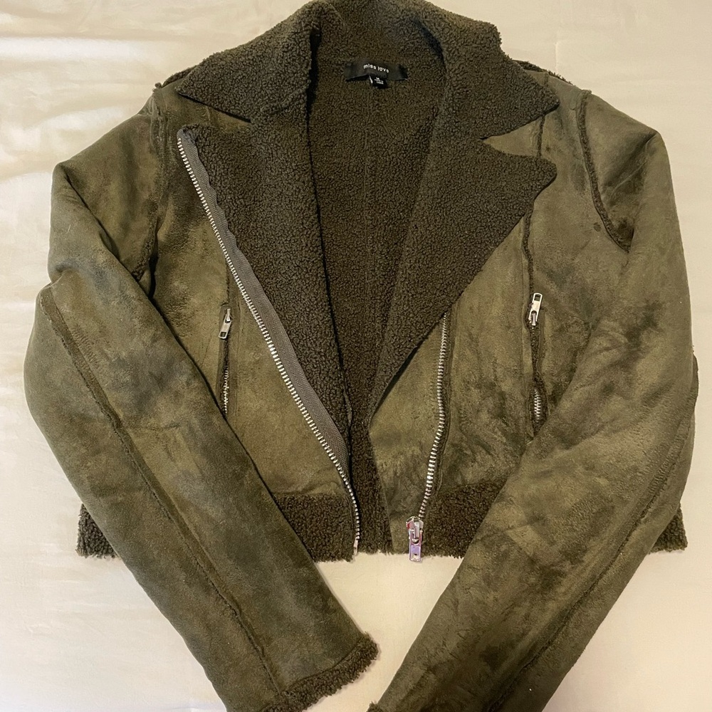 Stylish Olive Teddy Jacket